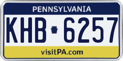 PA license plate KHB6257