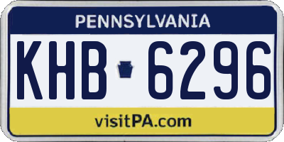 PA license plate KHB6296