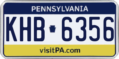 PA license plate KHB6356