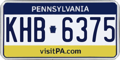 PA license plate KHB6375