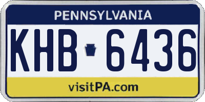 PA license plate KHB6436