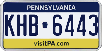 PA license plate KHB6443