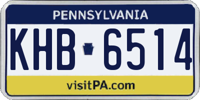 PA license plate KHB6514