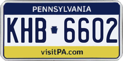 PA license plate KHB6602
