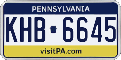 PA license plate KHB6645