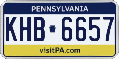 PA license plate KHB6657