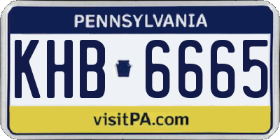 PA license plate KHB6665