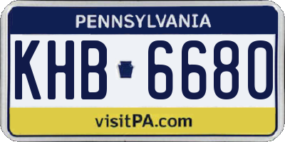 PA license plate KHB6680