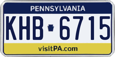 PA license plate KHB6715