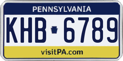 PA license plate KHB6789