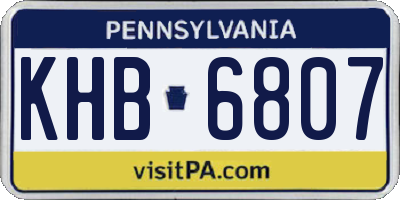PA license plate KHB6807