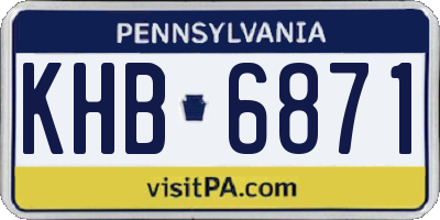 PA license plate KHB6871