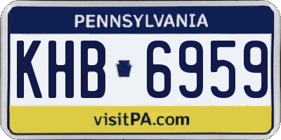 PA license plate KHB6959