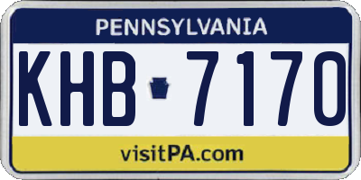 PA license plate KHB7170