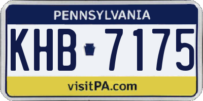 PA license plate KHB7175