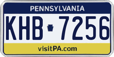 PA license plate KHB7256