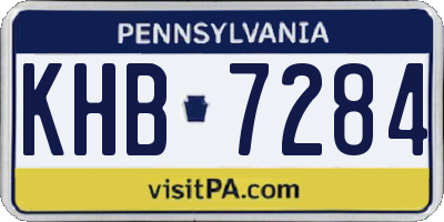 PA license plate KHB7284