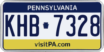 PA license plate KHB7328