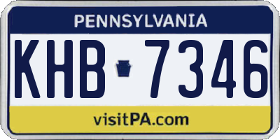 PA license plate KHB7346