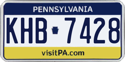 PA license plate KHB7428