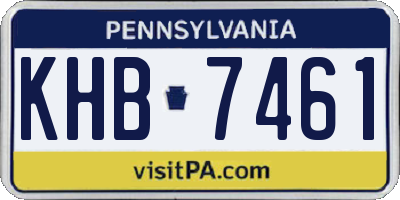 PA license plate KHB7461