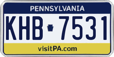 PA license plate KHB7531