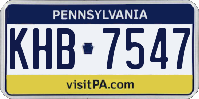 PA license plate KHB7547