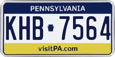 PA license plate KHB7564