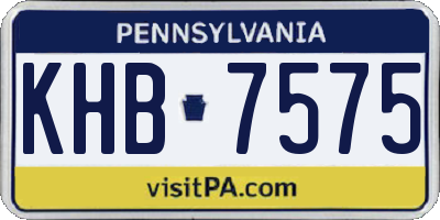 PA license plate KHB7575