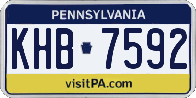 PA license plate KHB7592