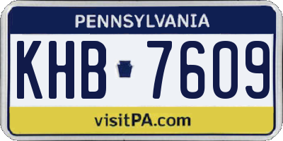 PA license plate KHB7609