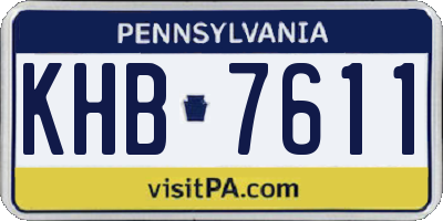 PA license plate KHB7611