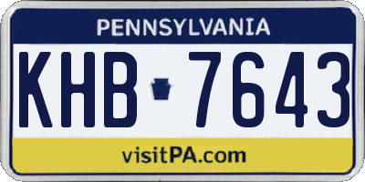 PA license plate KHB7643