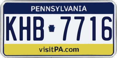 PA license plate KHB7716