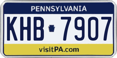 PA license plate KHB7907