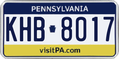 PA license plate KHB8017