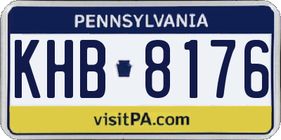 PA license plate KHB8176