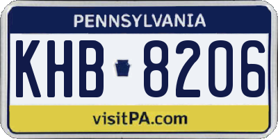 PA license plate KHB8206