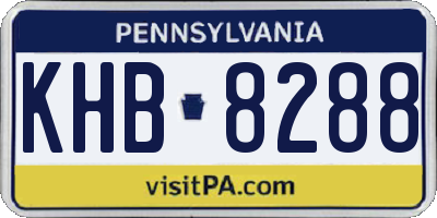 PA license plate KHB8288