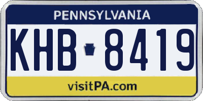 PA license plate KHB8419