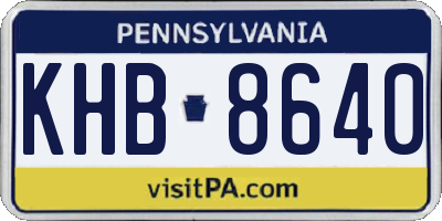 PA license plate KHB8640