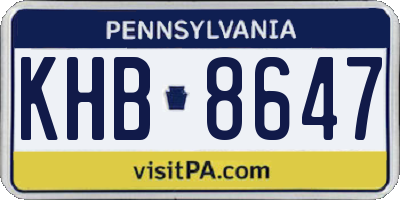 PA license plate KHB8647