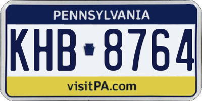 PA license plate KHB8764