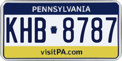 PA license plate KHB8787