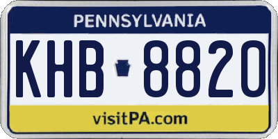 PA license plate KHB8820