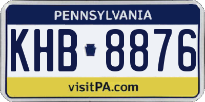 PA license plate KHB8876