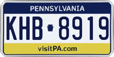 PA license plate KHB8919