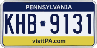 PA license plate KHB9131