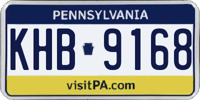 PA license plate KHB9168