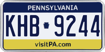 PA license plate KHB9244